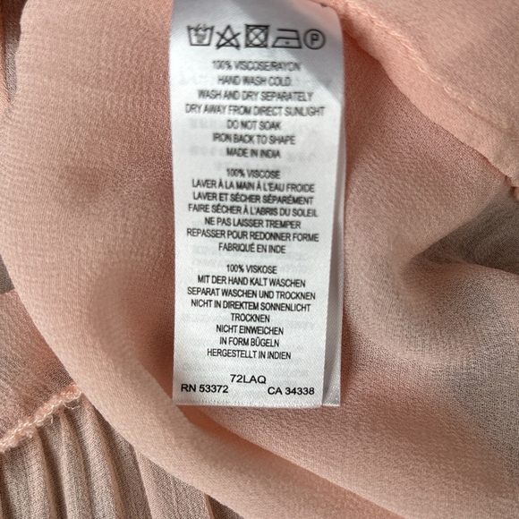 French Connection Clanre Light Sheer Short Sleeve Peplum Blouse Women’s M Pink - Picture 5 of 6